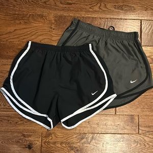 2 Nike women’s Small running shorts black and gray